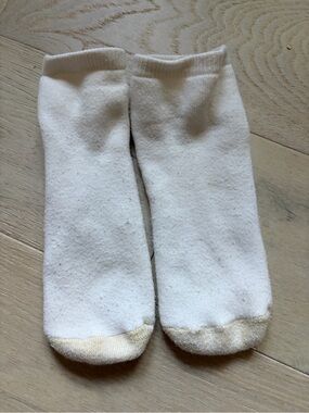 Gold Toe White Ankle Socks with Gold Logo